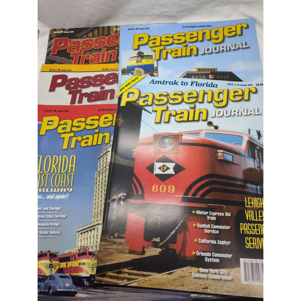 (5) Passenger Train Journal Magazines